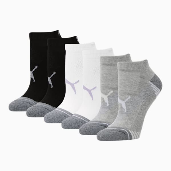 Women's Low Cut Socks [6 Pack], WHITE / PURPLE, extralarge